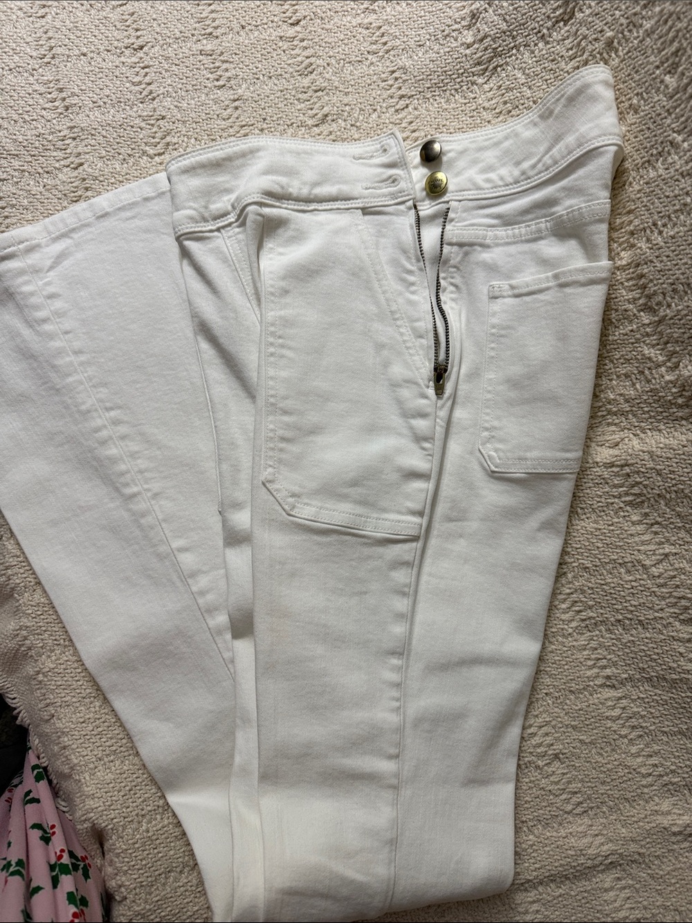 Frame Denim White High-Rise flare Jeans